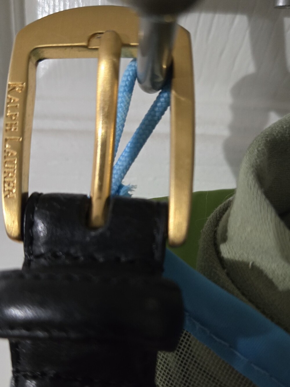 Vintage Ralph Lauren Black Leather Belt with Gold-Tone Buckle S/M